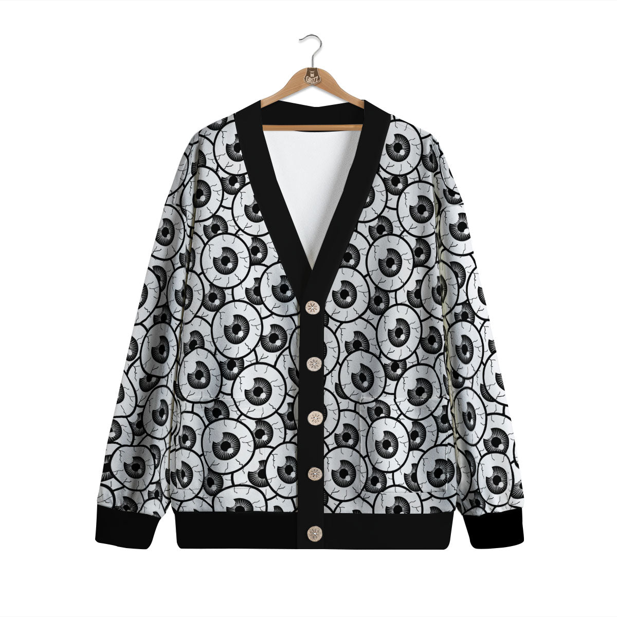 Eyeball Print Pattern Cardigan-grizzshop