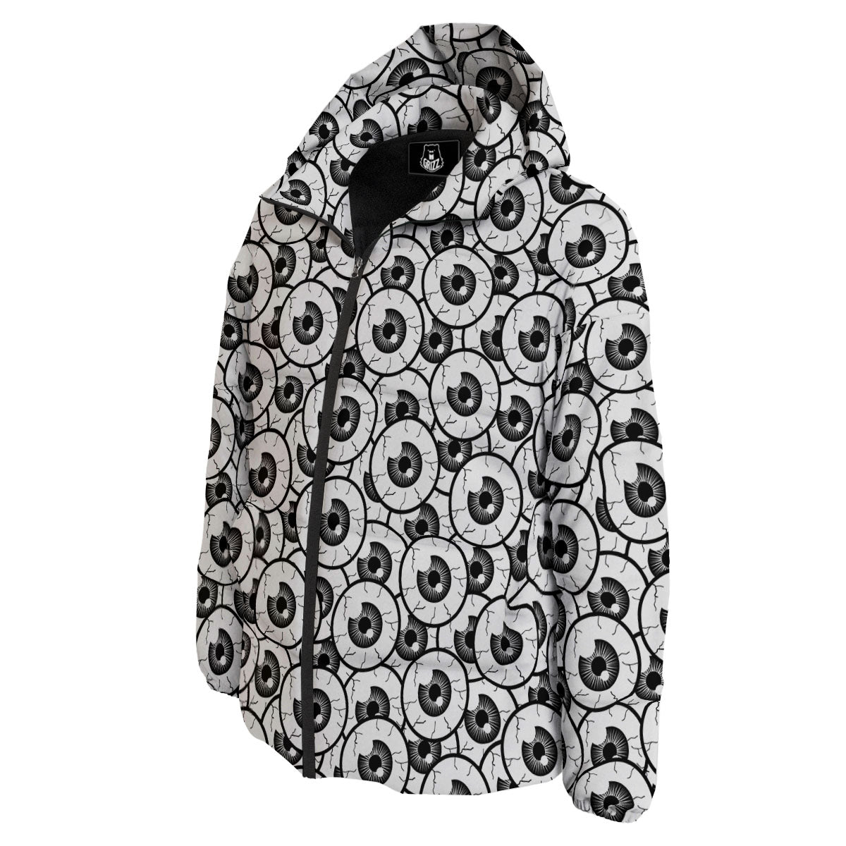 Eyeball Print Pattern Down Jacket-grizzshop
