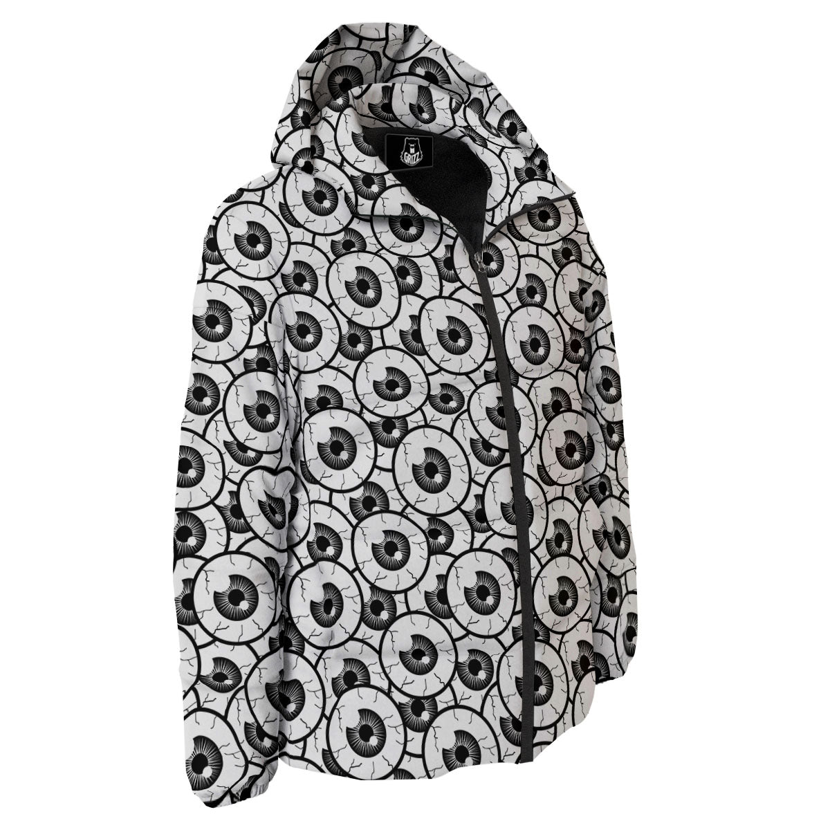Eyeball Print Pattern Down Jacket-grizzshop