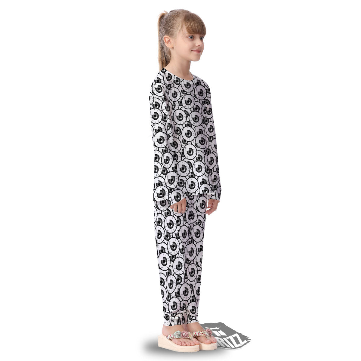 Eyeball Print Pattern Kid's Pajamas-grizzshop