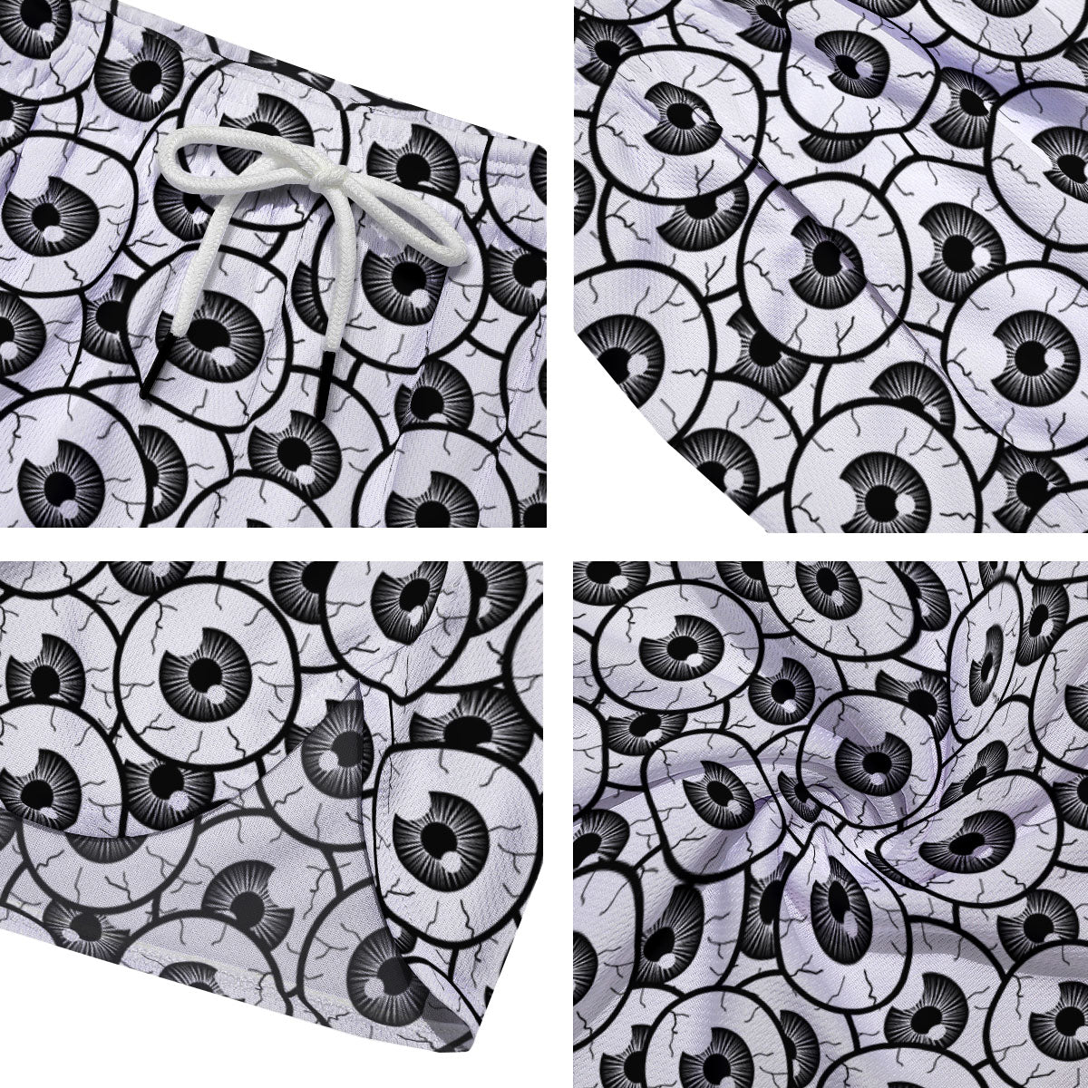 Eyeball Print Pattern Men's Running Shorts-grizzshop