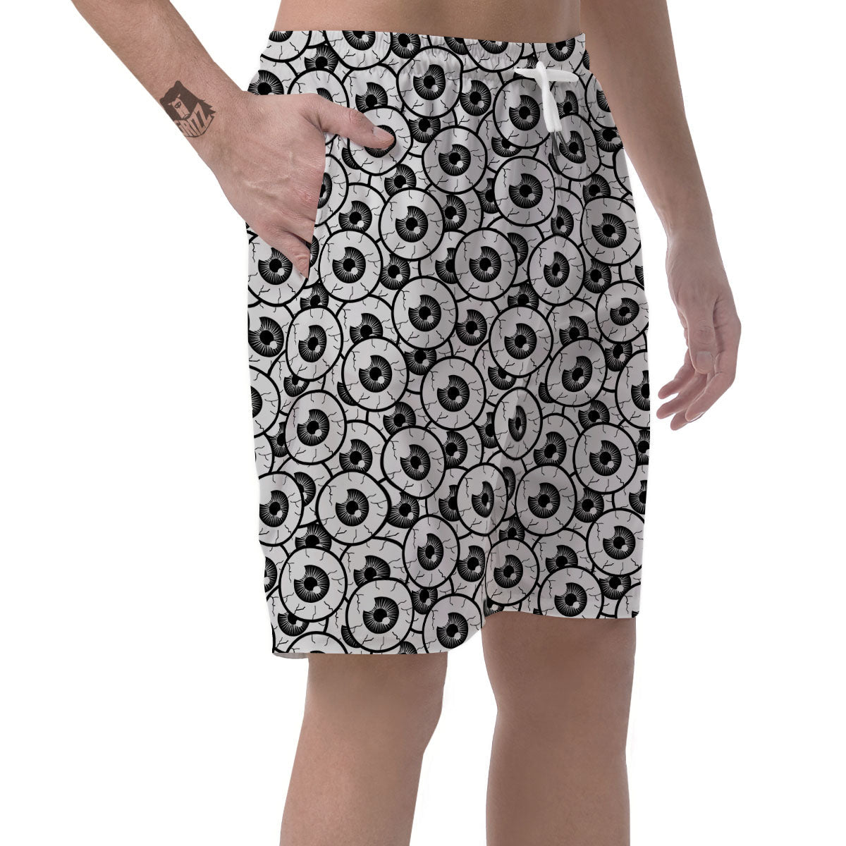 Eyeball Print Pattern Men's Shorts-grizzshop