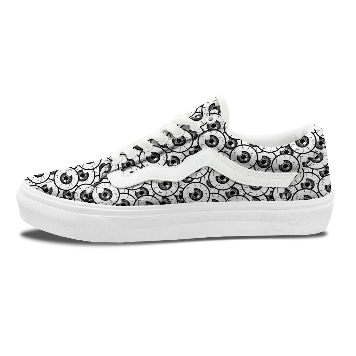 Eyeball Print Pattern Skate Shoes-grizzshop