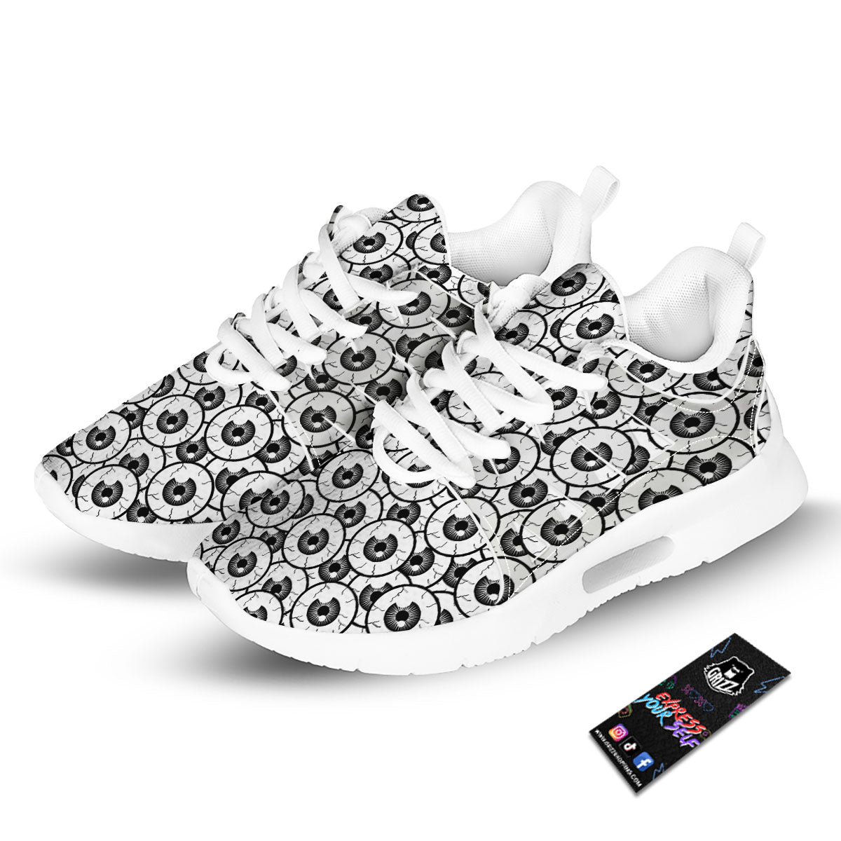 Eyeball Print Pattern Tennis Shoes-grizzshop