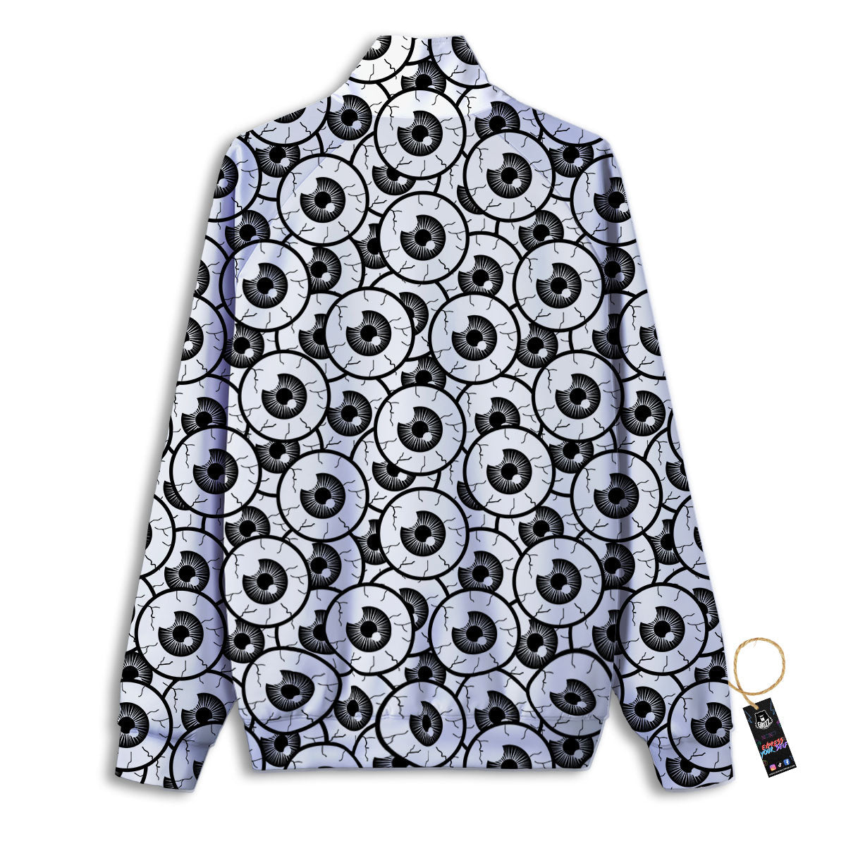 Eyeball Print Pattern Track Jacket-grizzshop