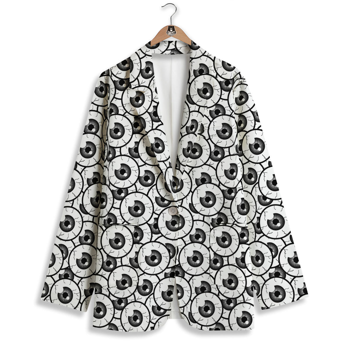 Eyeball Print Pattern Women's Blazer-grizzshop