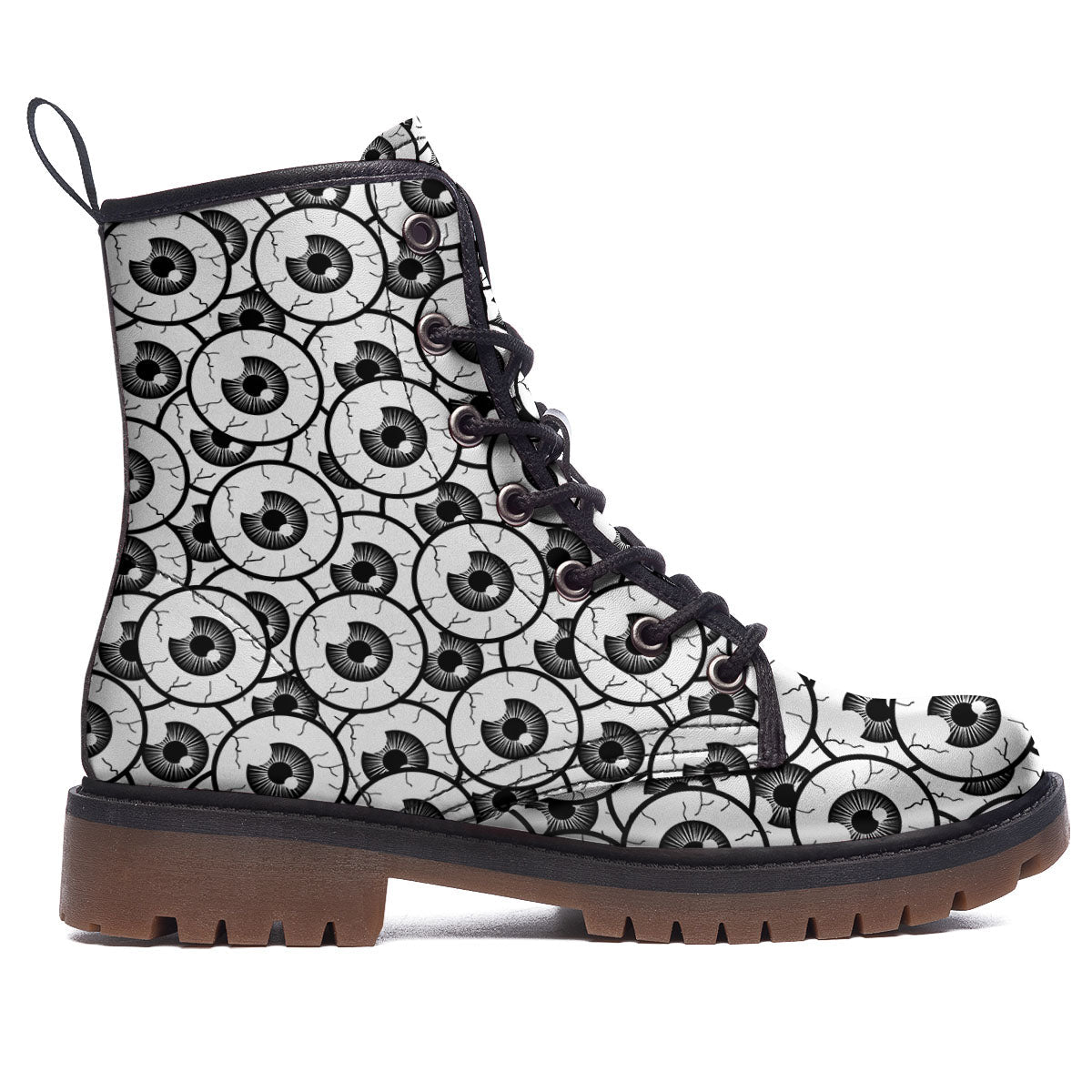 Eyeball Print Pattern Work Boots-grizzshop