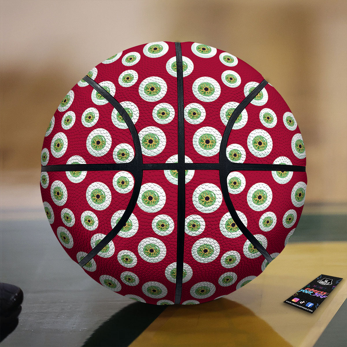 Eyeball Red Creepy Print Pattern Basketball-grizzshop
