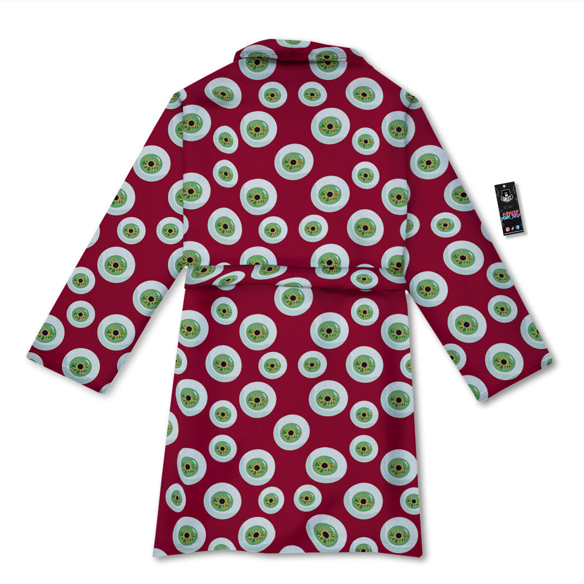 Eyeball Red Creepy Print Pattern Bathrobe-grizzshop