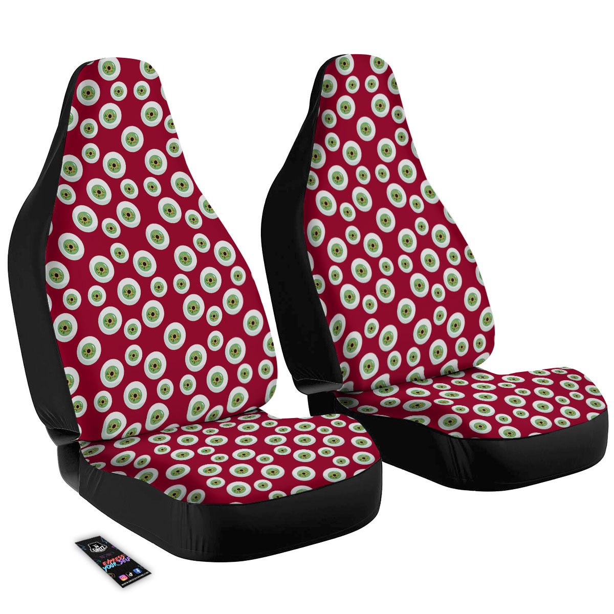 Eyeball Red Creepy Print Pattern Car Seat Covers-grizzshop