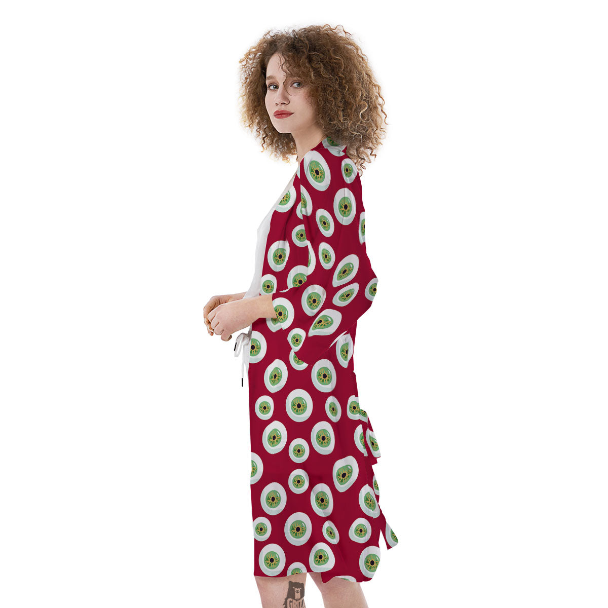 Eyeball Red Creepy Print Pattern Kimono-grizzshop
