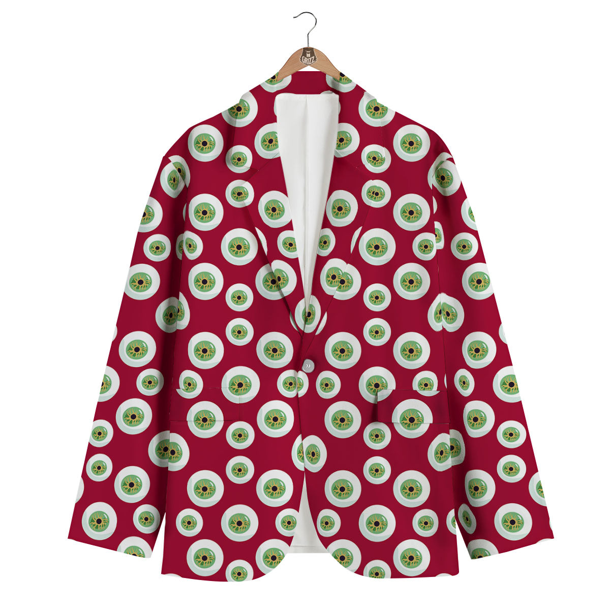 Eyeball Red Creepy Print Pattern Men's Blazer-grizzshop