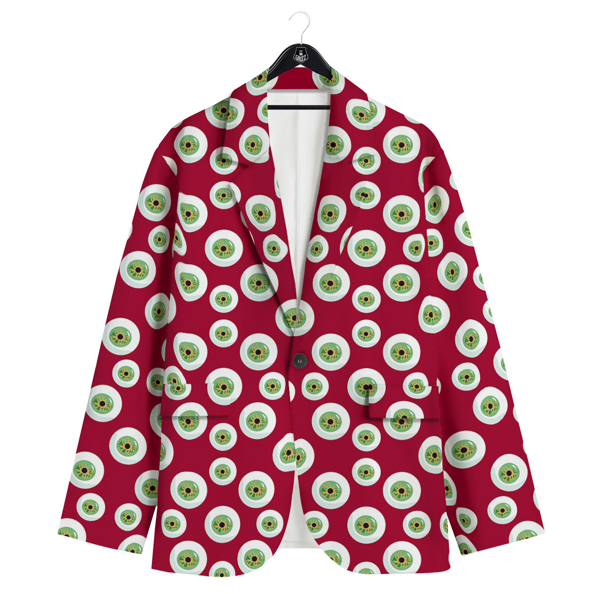 Eyeball Red Creepy Print Pattern Men's Sport Coat-grizzshop