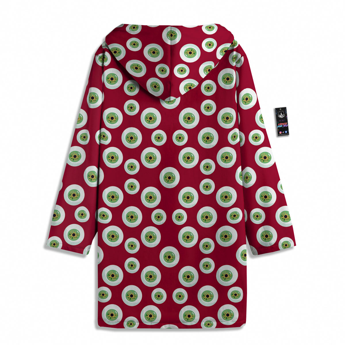 Eyeball Red Creepy Print Pattern Men's Windbreaker Jacket-grizzshop