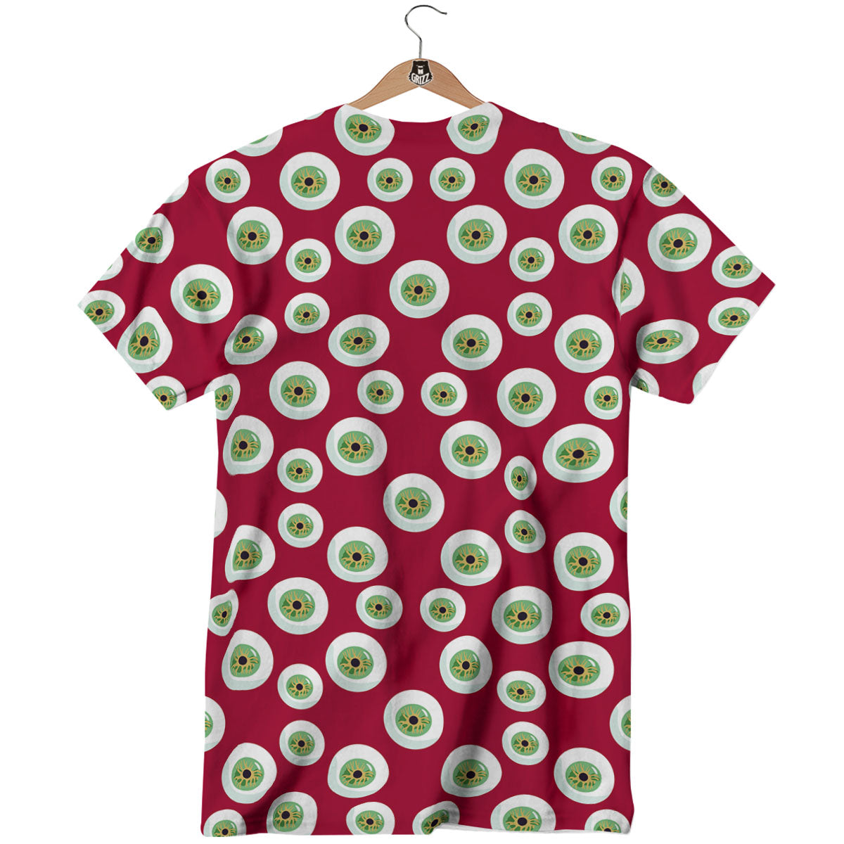 Eyeball Red Creepy Print Pattern T-Shirt-grizzshop