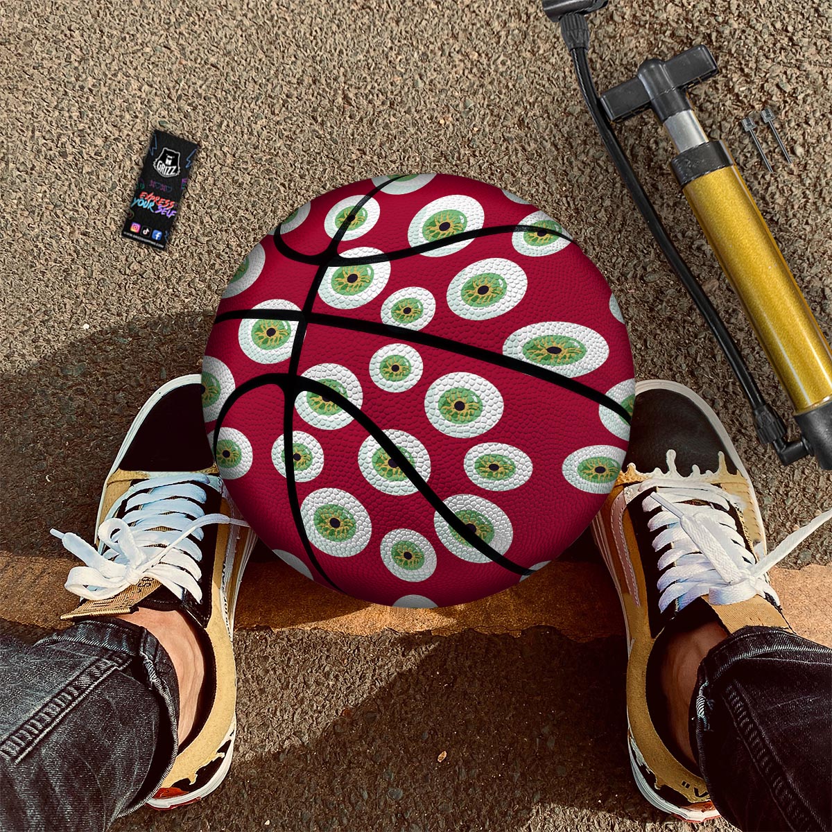 Eyeball Scary Red Print Pattern Basketball-grizzshop