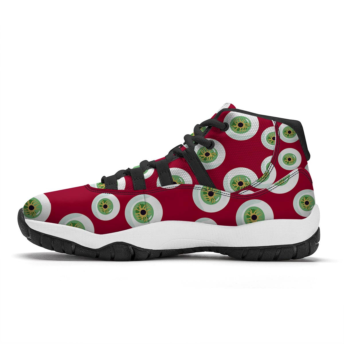 Eyeball Scary Red Print Pattern Black Bball Shoes-grizzshop