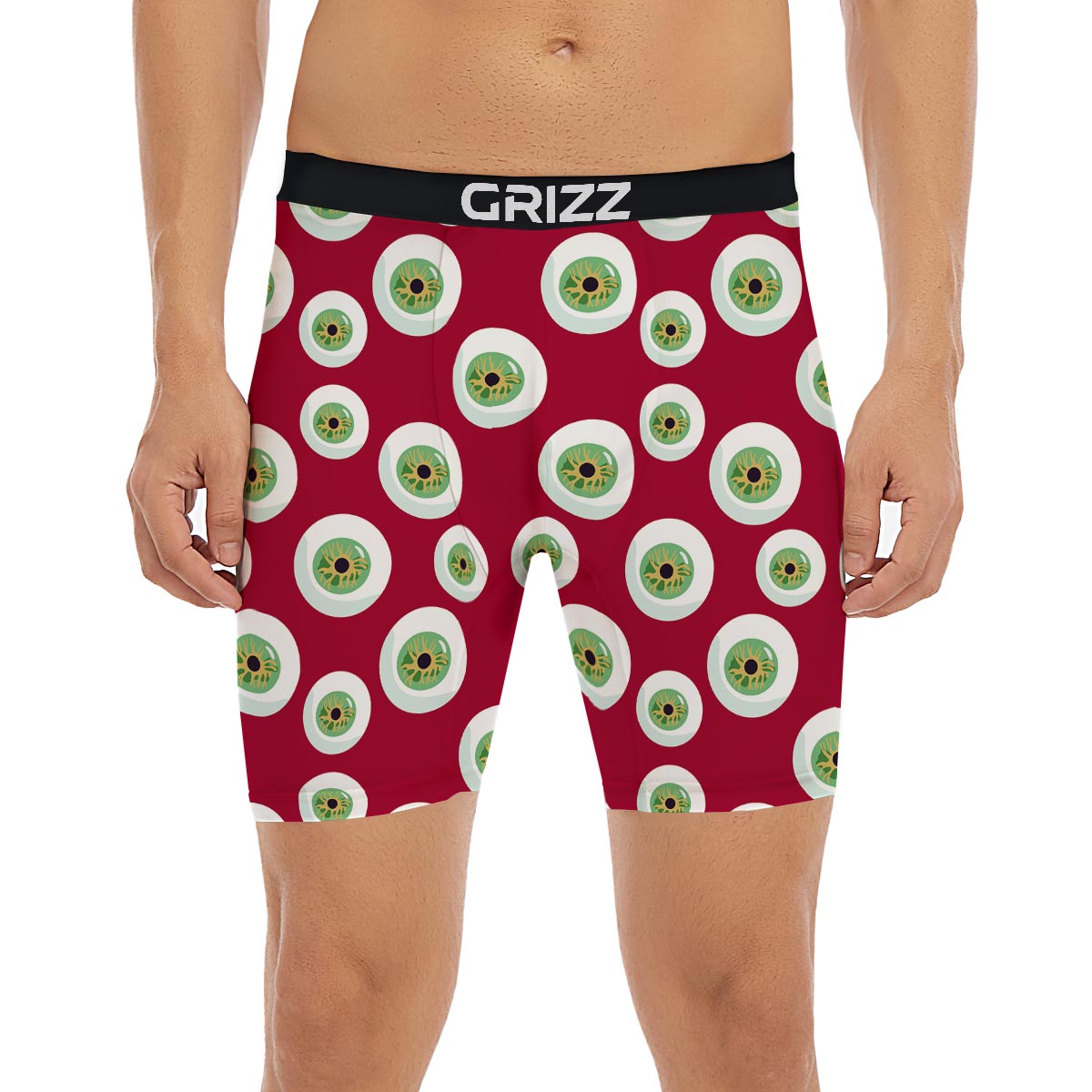 Eyeball Scary Red Print Pattern Boxer Briefs-grizzshop