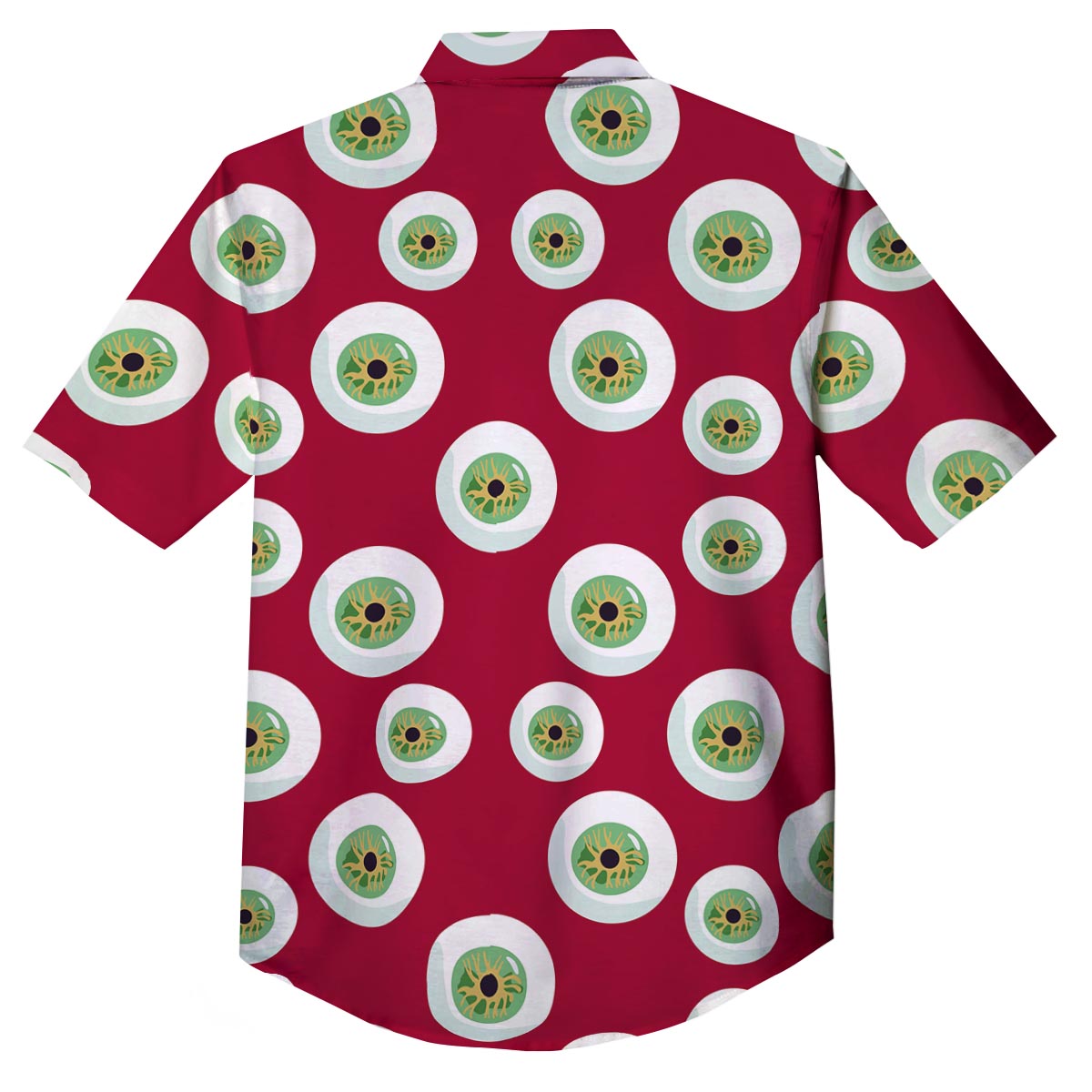 Eyeball Scary Red Print Pattern Button Up Shirt-grizzshop