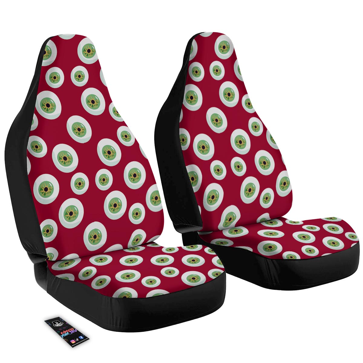 Eyeball Scary Red Print Pattern Car Seat Covers-grizzshop