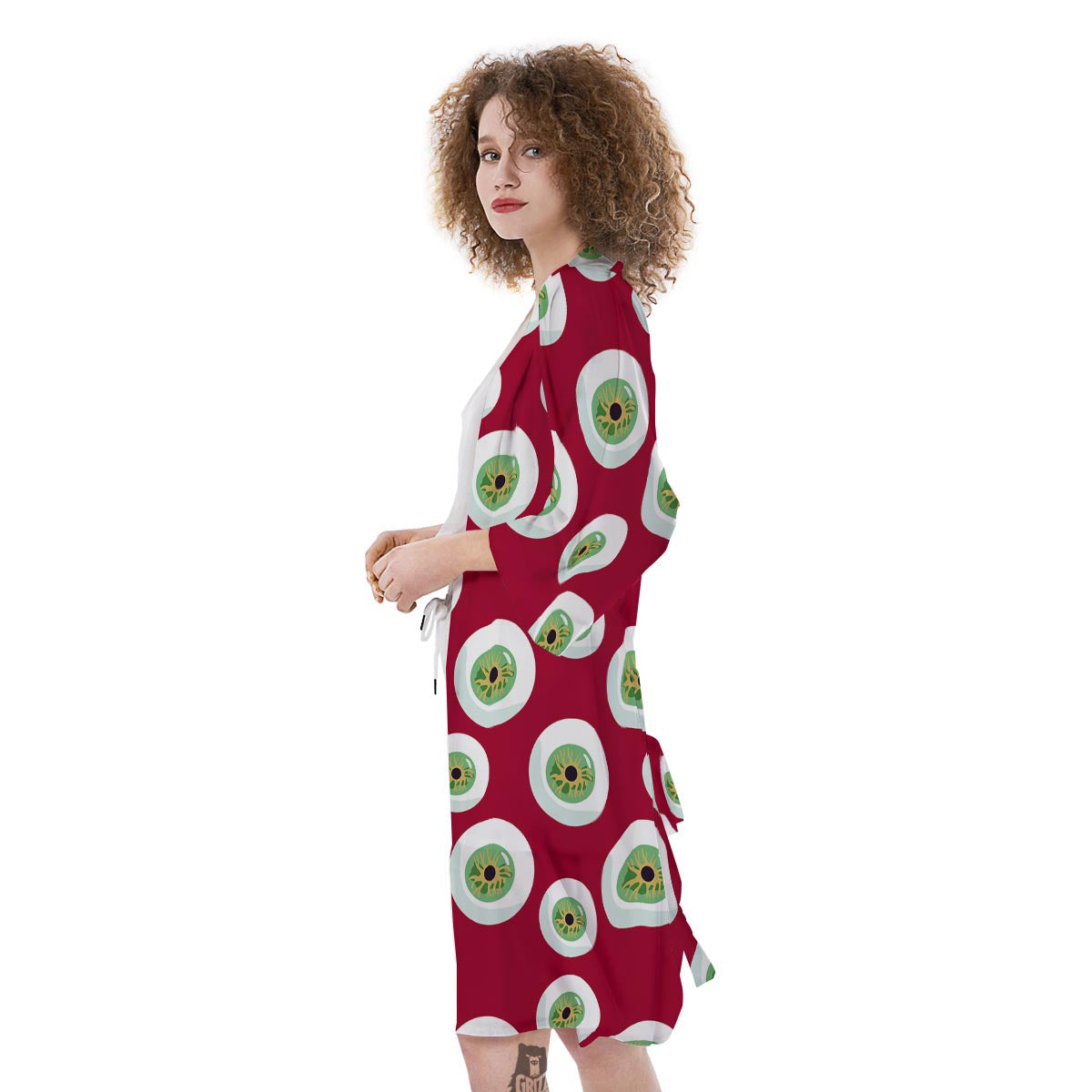 Eyeball Scary Red Print Pattern Kimono-grizzshop