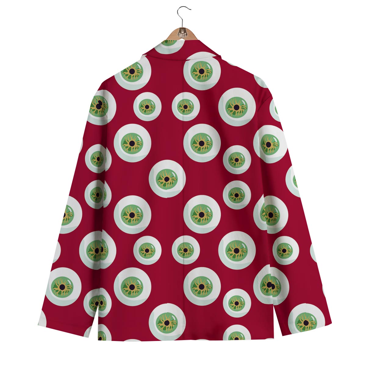 Eyeball Scary Red Print Pattern Men's Blazer-grizzshop