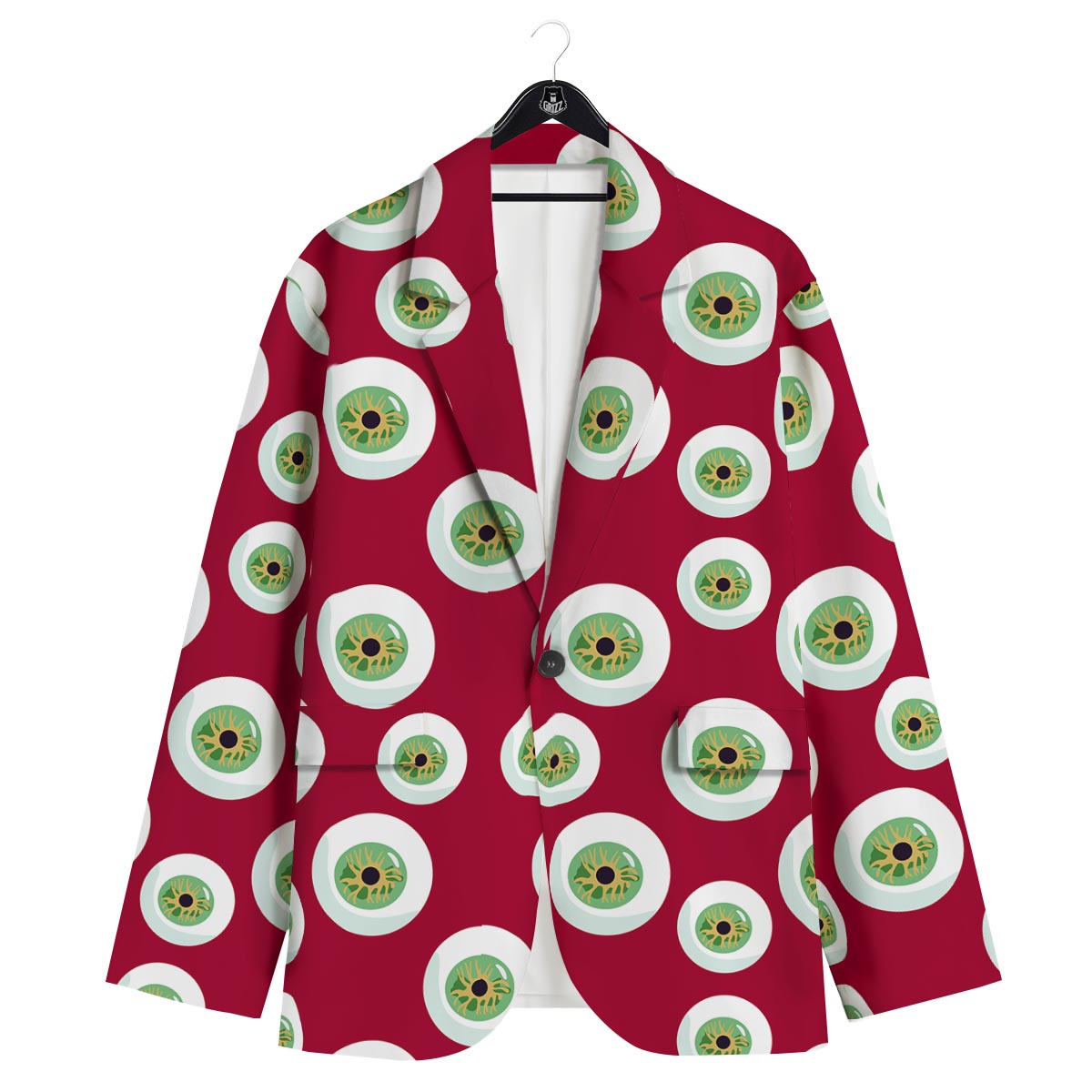 Eyeball Scary Red Print Pattern Men's Sport Coat-grizzshop