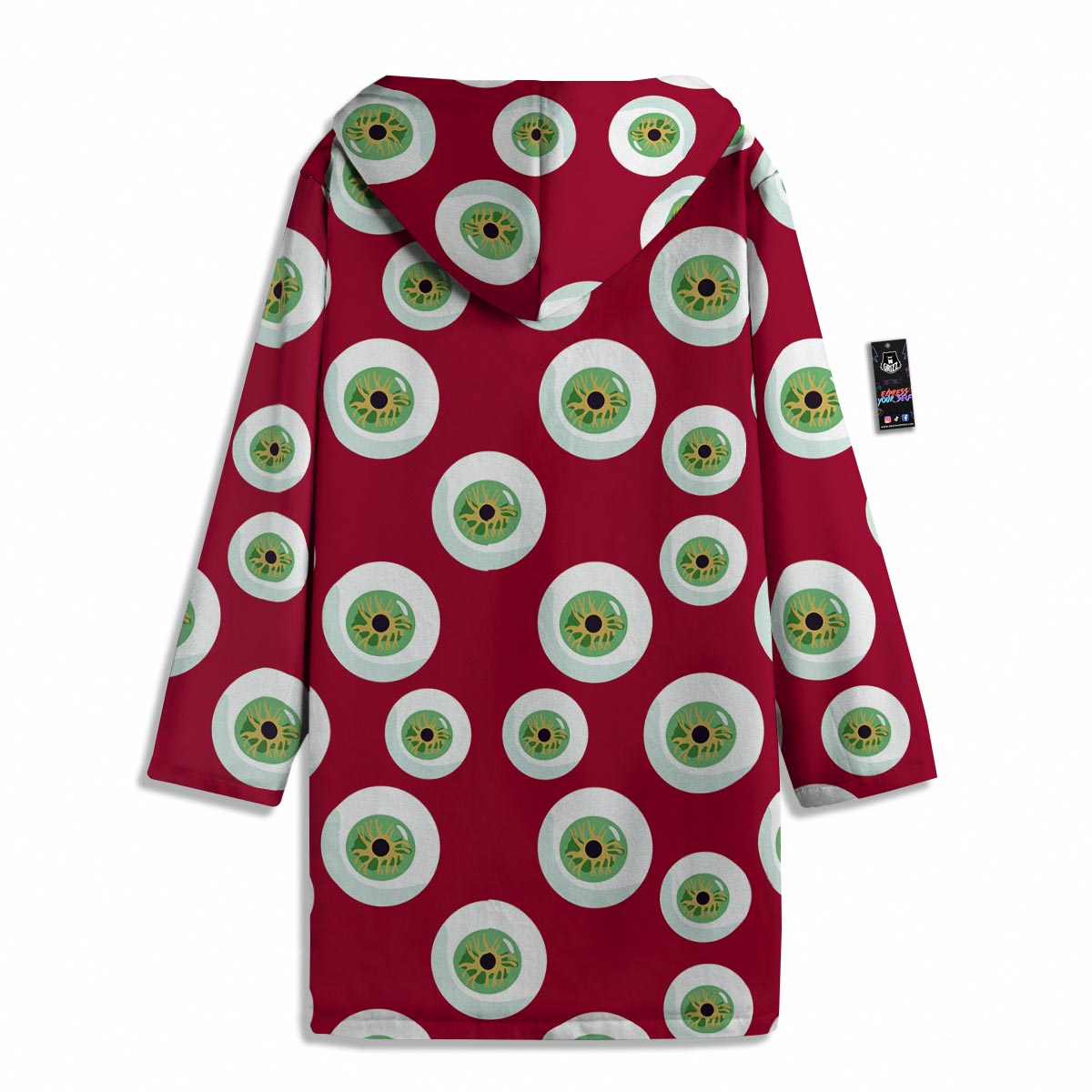 Eyeball Scary Red Print Pattern Men's Windbreaker Jacket-grizzshop