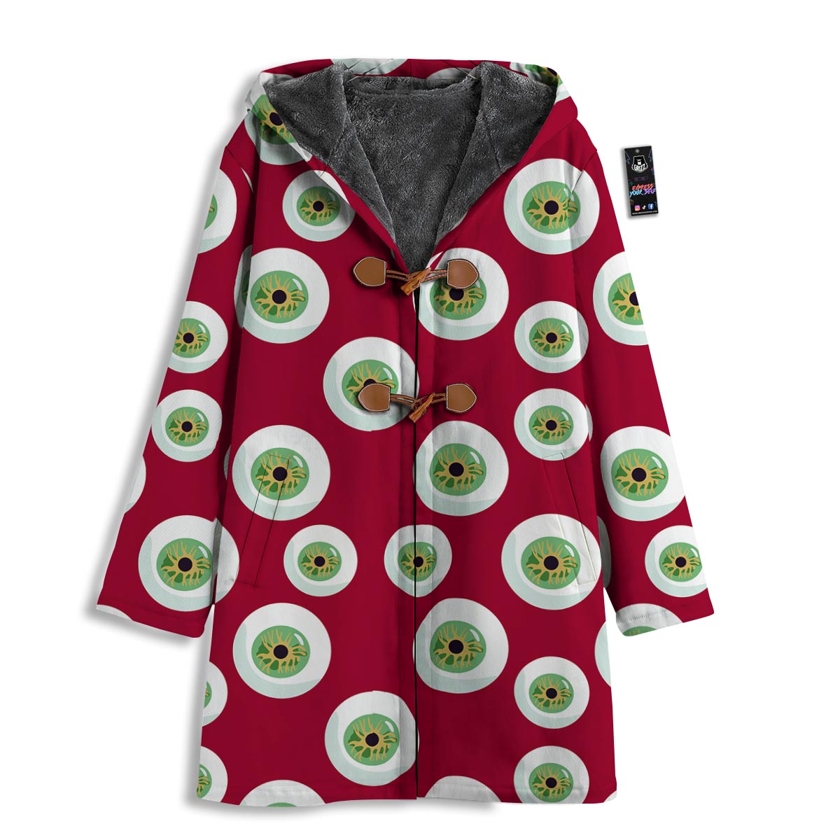 Eyeball Scary Red Print Pattern Men's Windbreaker Jacket-grizzshop