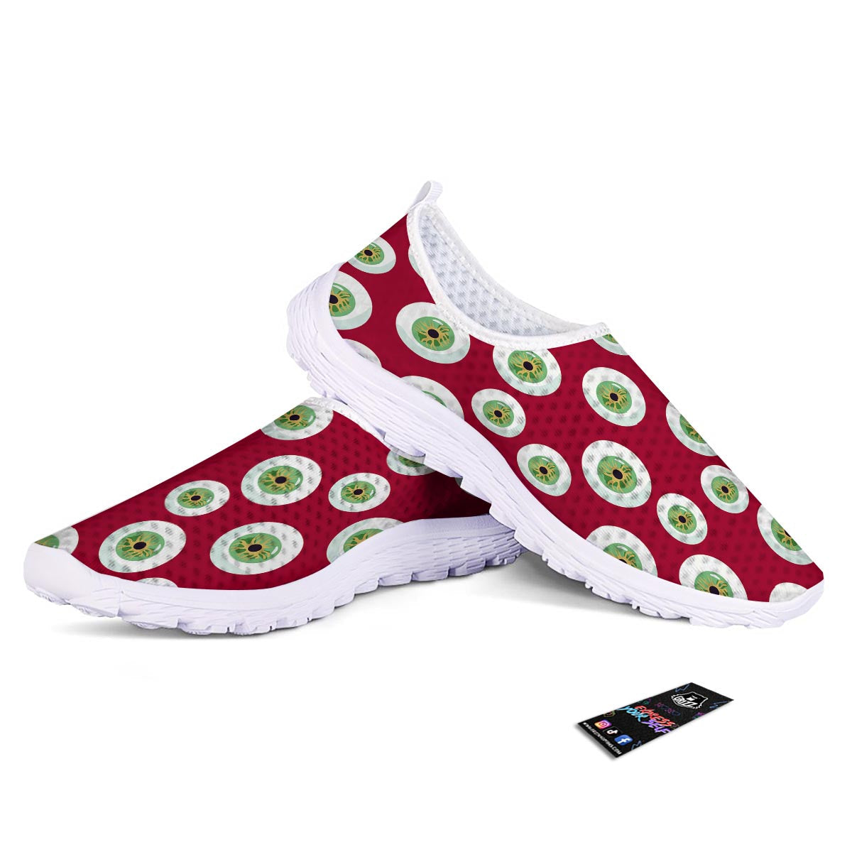 Eyeball Scary Red Print Pattern Nurse Shoes-grizzshop