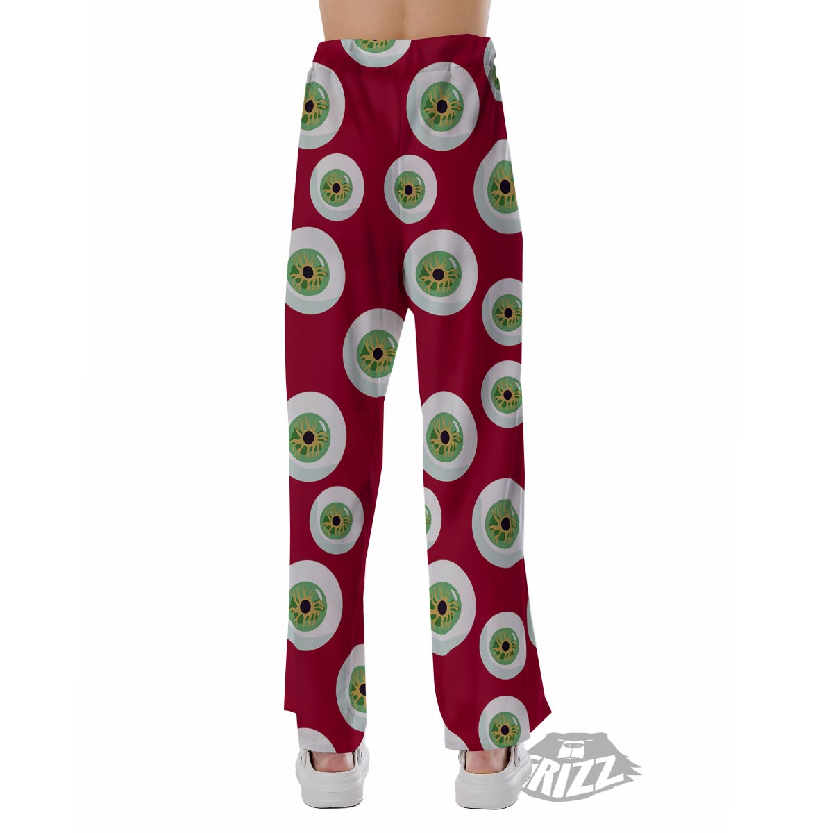 Eyeball Scary Red Print Pattern Pajama Pants-grizzshop