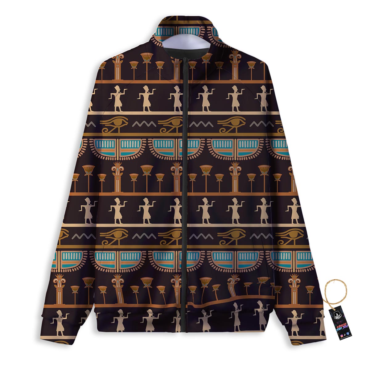 Eyeball Scary Red Print Pattern Track Jacket-grizzshop