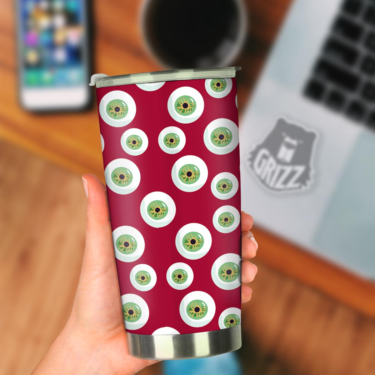 Eyeball Scary Red Print Pattern Tumbler-grizzshop