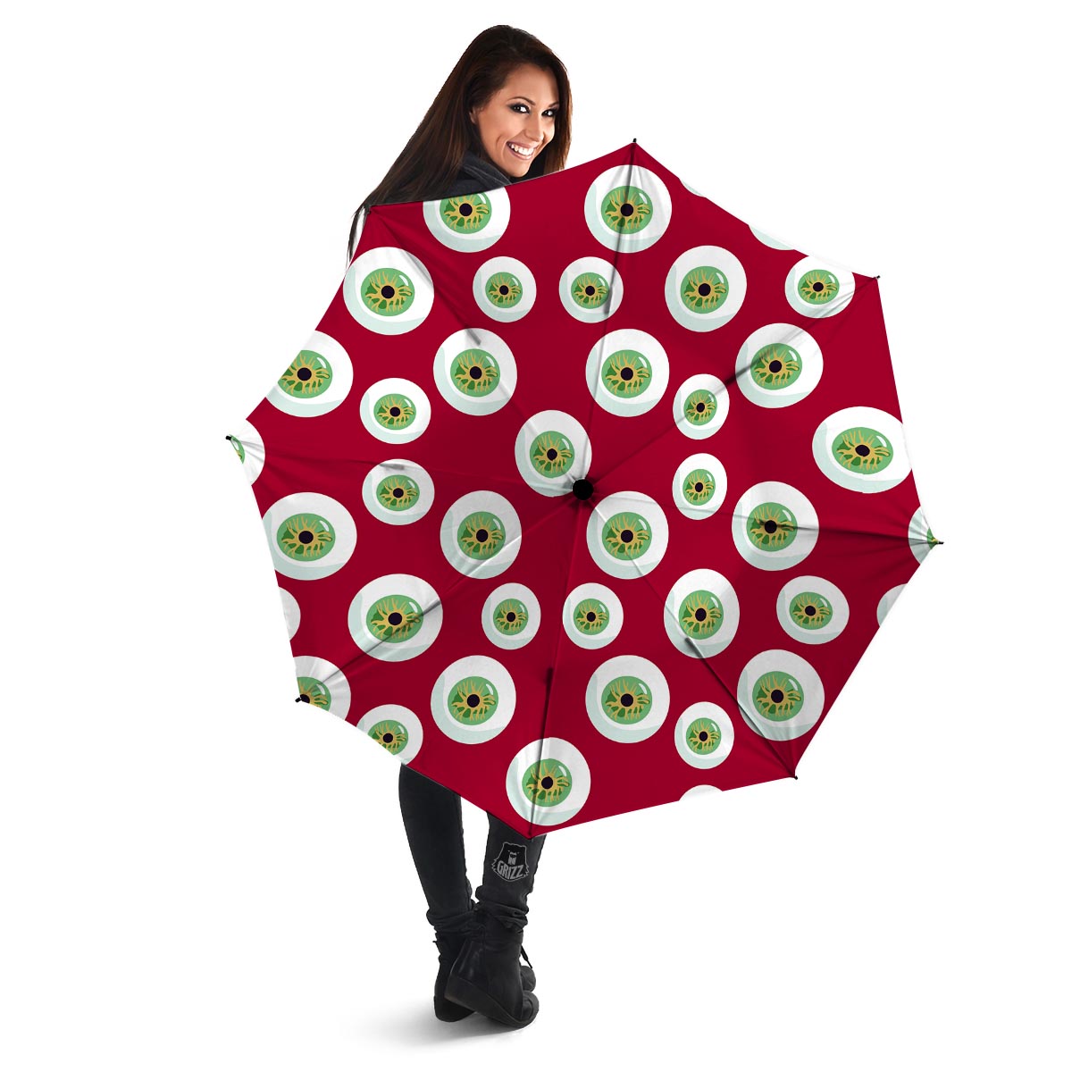 Eyeball Scary Red Print Pattern Umbrella-grizzshop