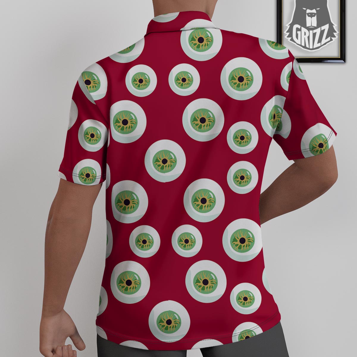 Eyeball Scary Red Print Pattern Untucked Shirts-grizzshop
