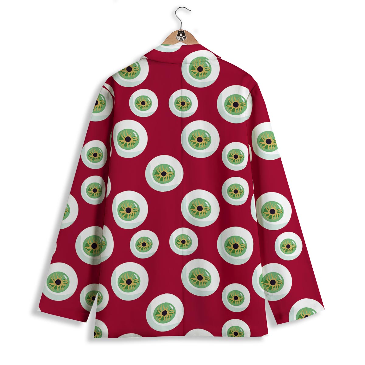 Eyeball Scary Red Print Pattern Women's Blazer-grizzshop