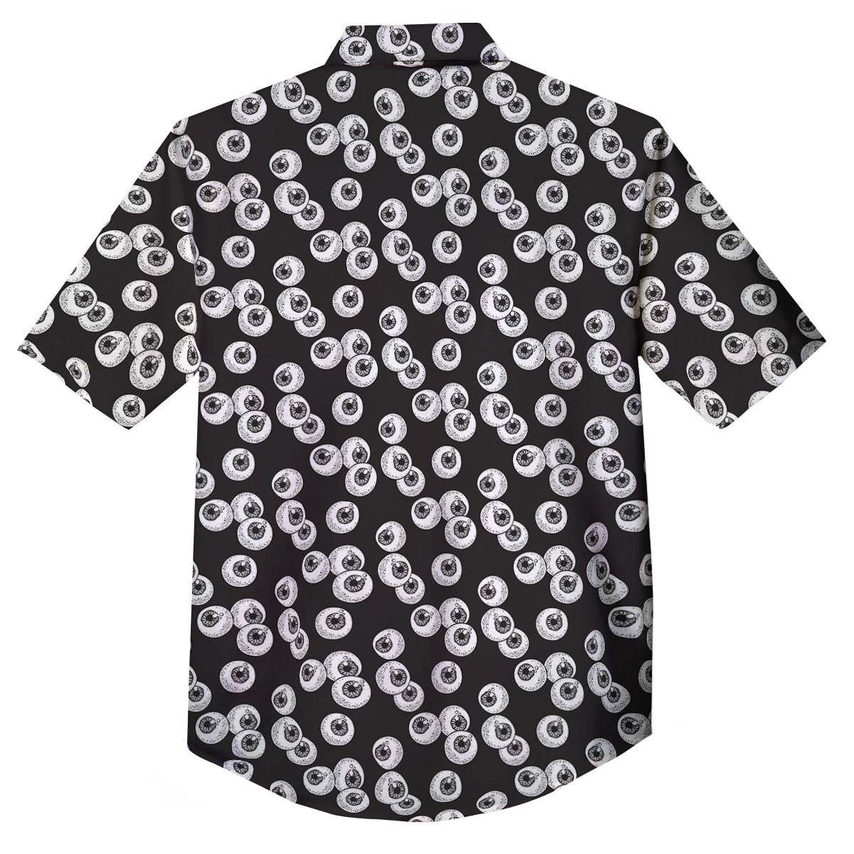 Eyeball White And Black Print Pattern Button Up Shirt-grizzshop