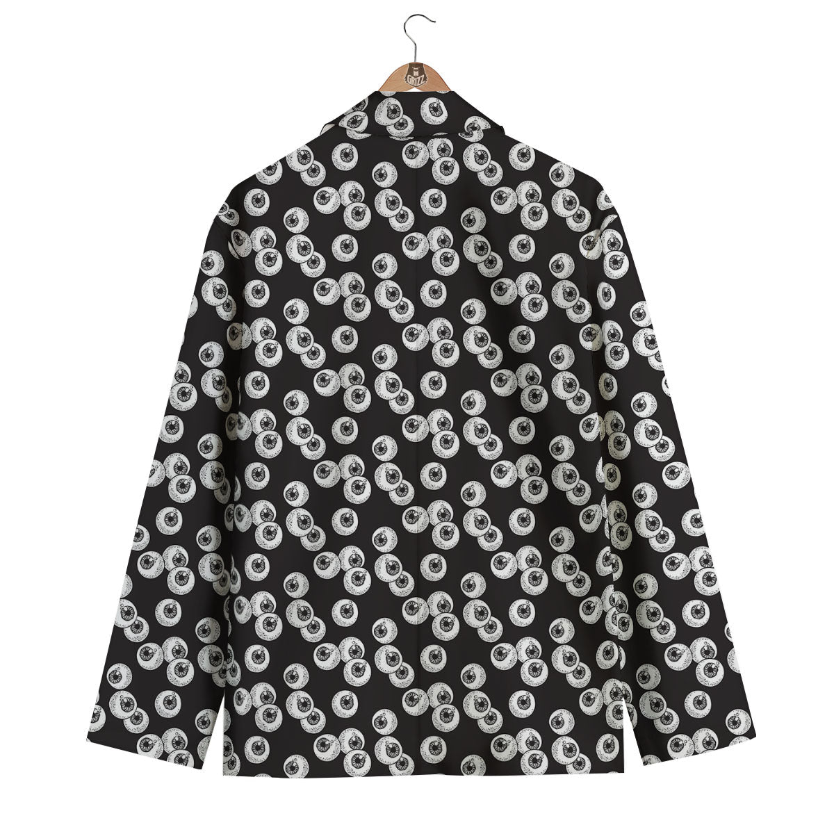 Eyeball White And Black Print Pattern Men's Blazer-grizzshop