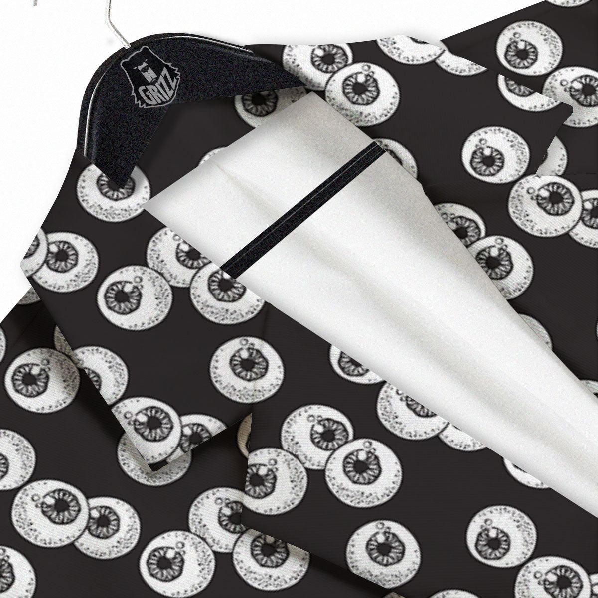 Eyeball White And Black Print Pattern Men's Sport Coat-grizzshop