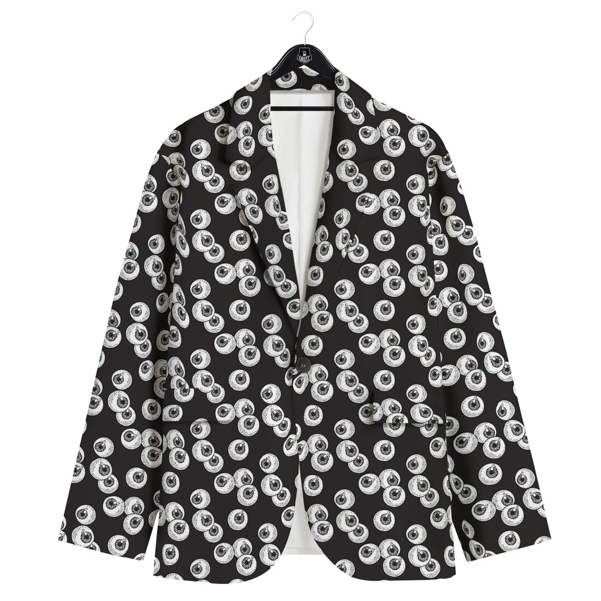 Eyeball White And Black Print Pattern Men's Sport Coat-grizzshop