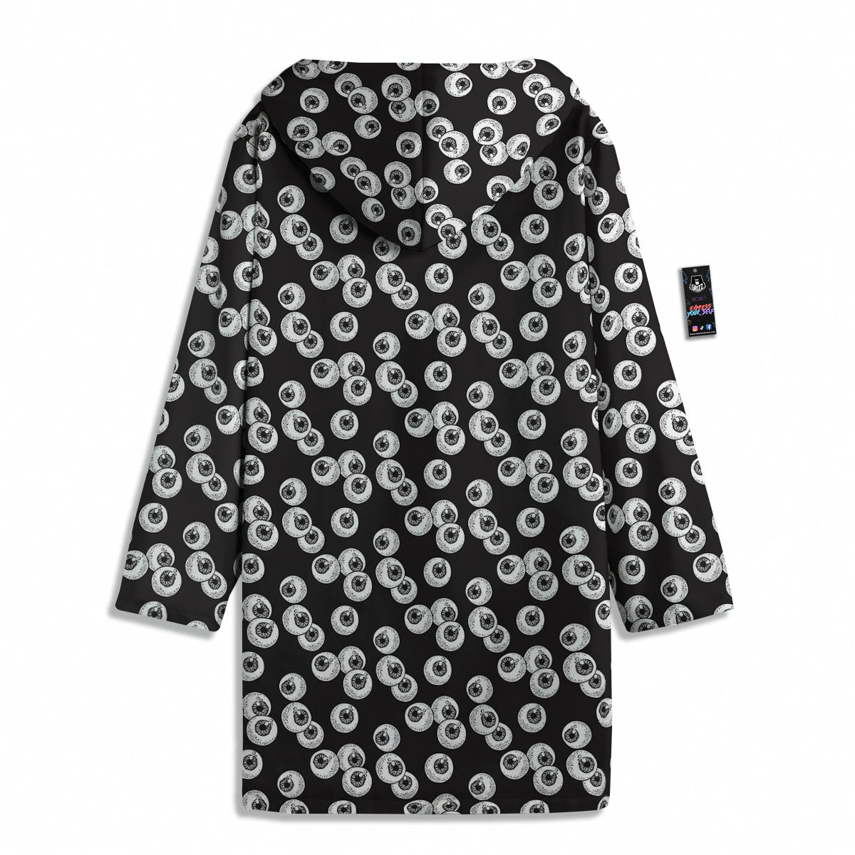 Eyeball White And Black Print Pattern Men's Windbreaker Jacket-grizzshop