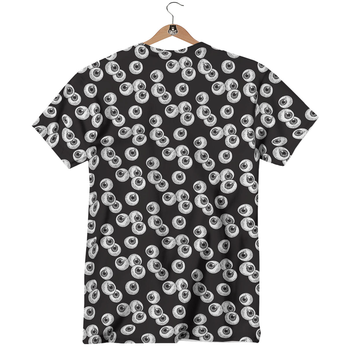Eyeball White And Black Print Pattern T-Shirt-grizzshop