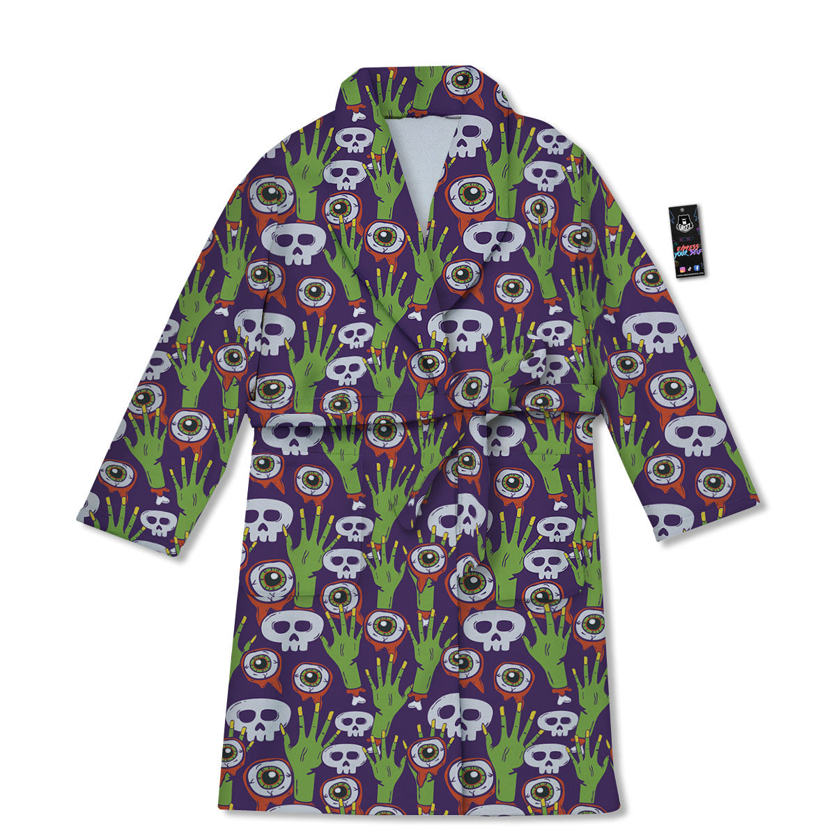 Eyeball Zombie Print Pattern Bathrobe-grizzshop