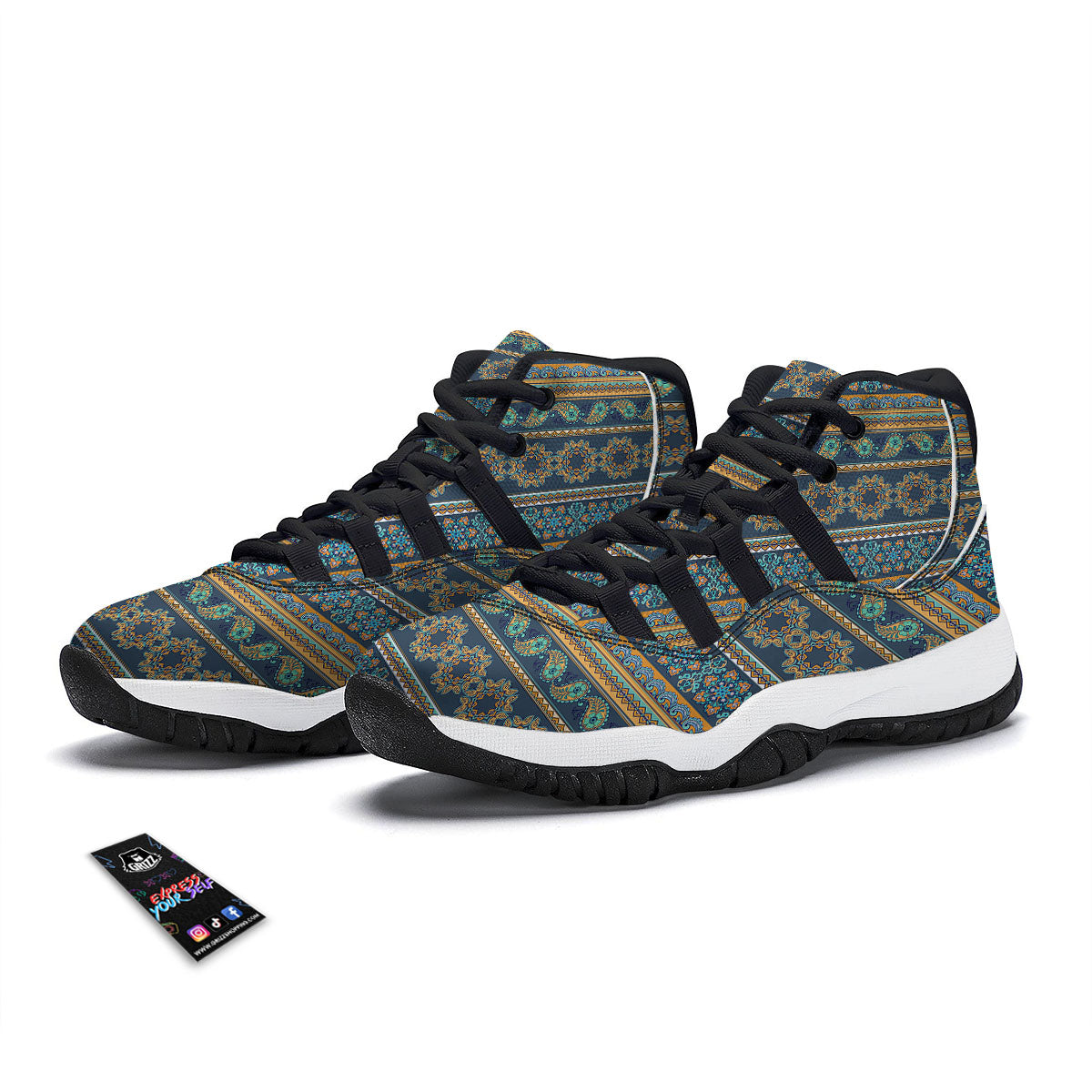 Eyeball Zombie Print Pattern Black Bball Shoes-grizzshop