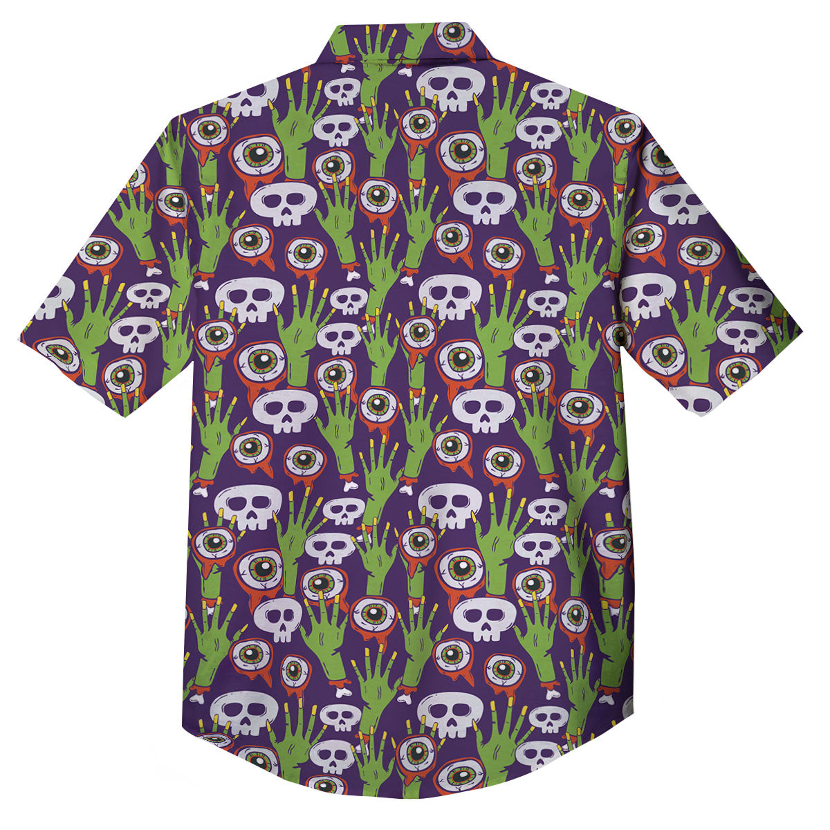 Eyeball Zombie Print Pattern Button Up Shirt-grizzshop