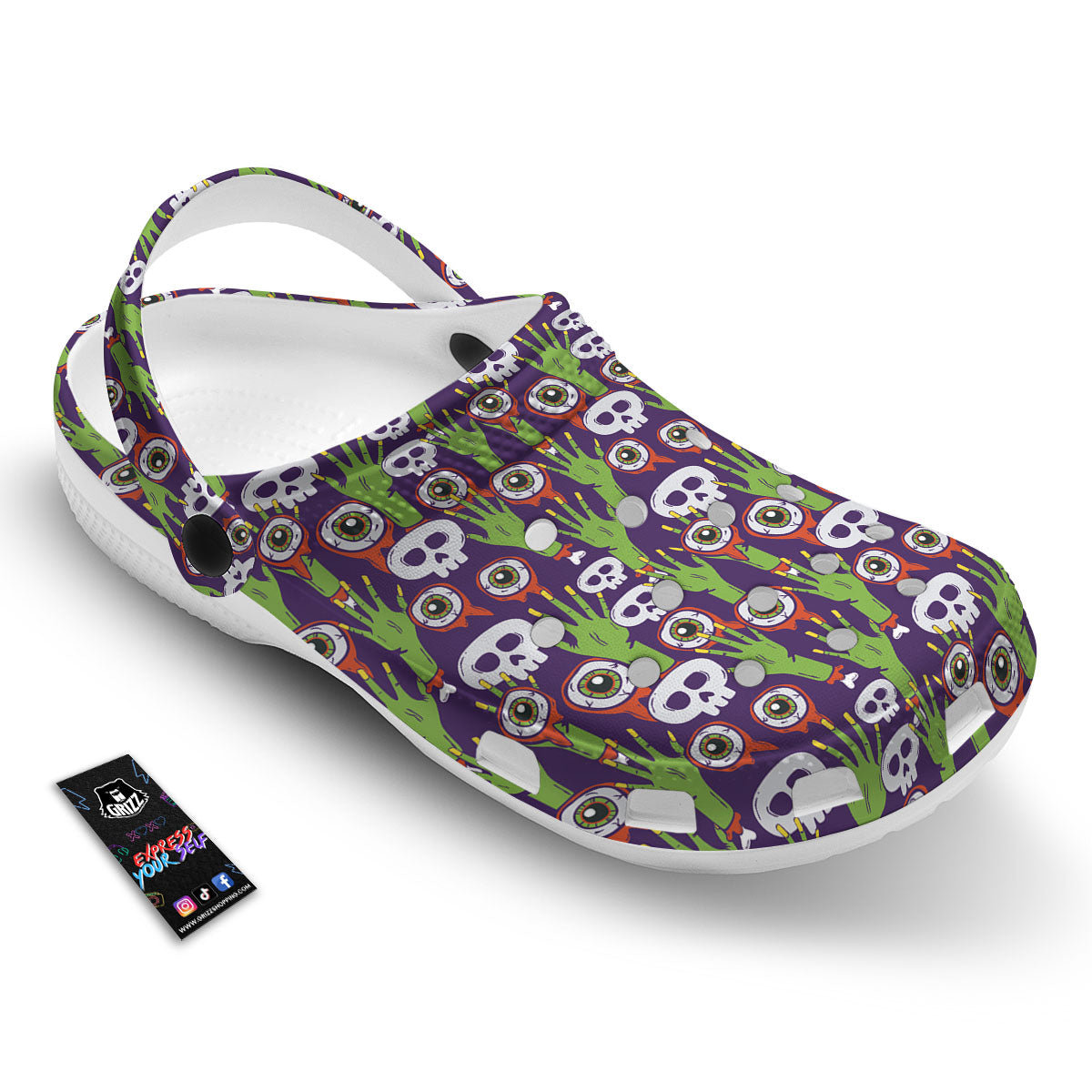 Eyeball Zombie Print Pattern Clog-grizzshop