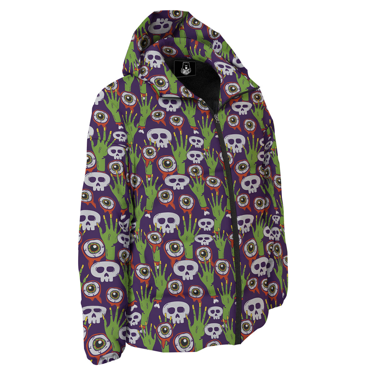 Eyeball Zombie Print Pattern Down Jacket-grizzshop