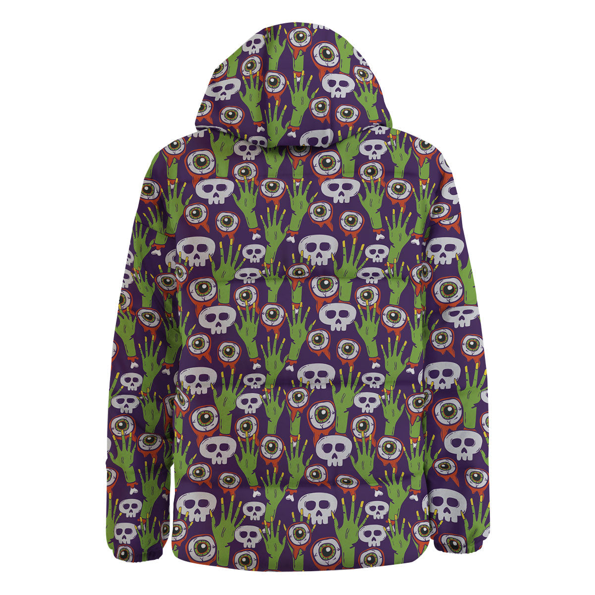 Eyeball Zombie Print Pattern Down Jacket-grizzshop