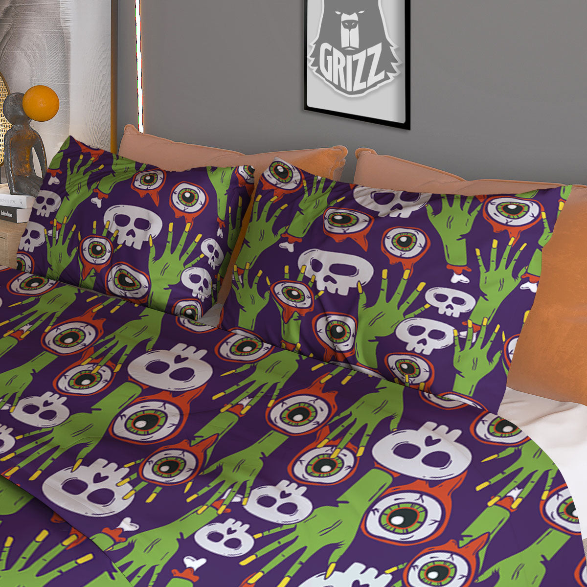 Eyeball Zombie Print Pattern Duvet Cover Bedding Set