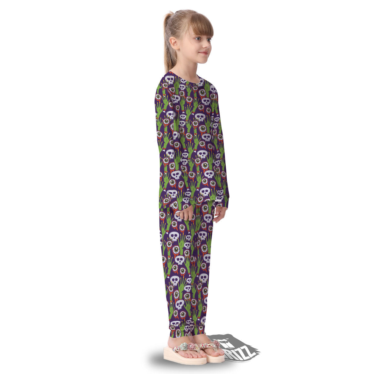 Eyeball Zombie Print Pattern Kid's Pajamas-grizzshop